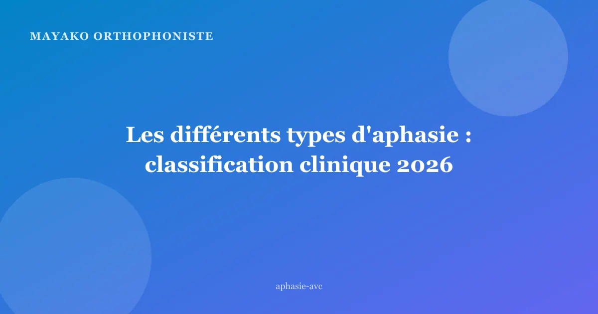 Les différents types d'aphasie : classification clinique 2026